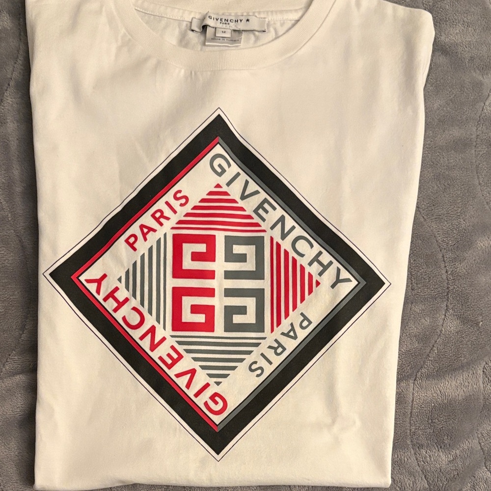 Givenchy Kids White and Red Short Sleeve Tee